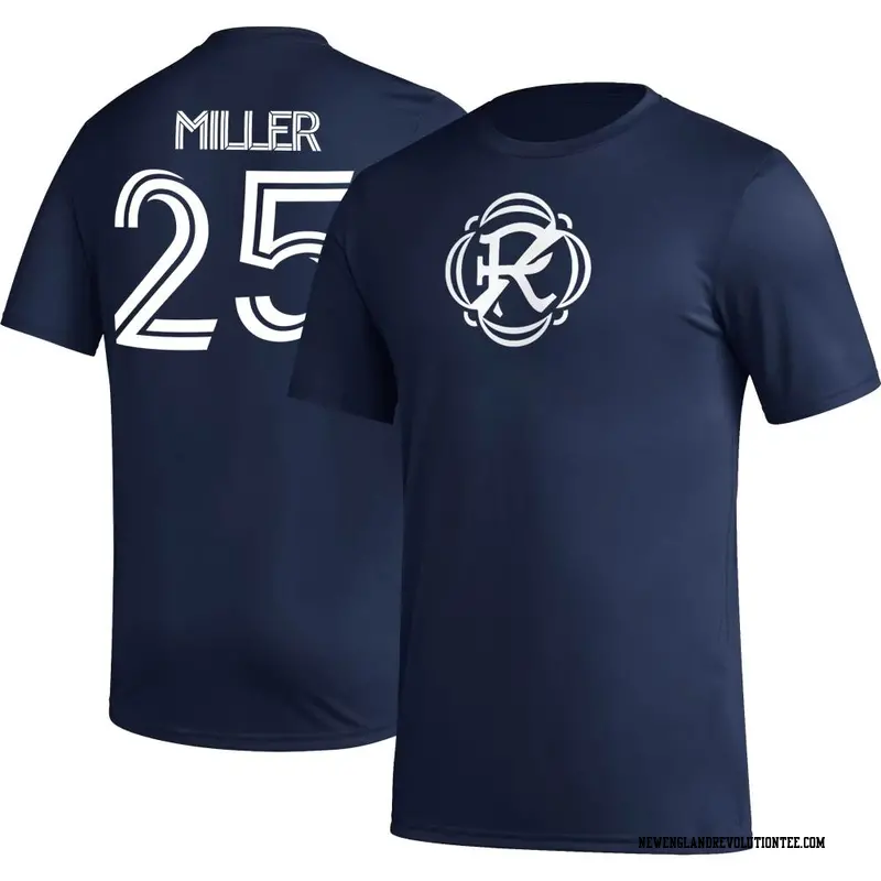 Men's New England Revolution ＃25 Peyton Miller Navy Name & Number Icon T-Shirt