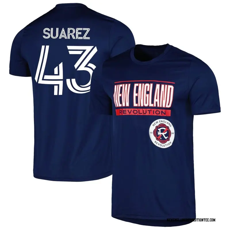 Youth New England Revolution ＃43 Santiago Suarez Navy Name & Number Club T-Shirt